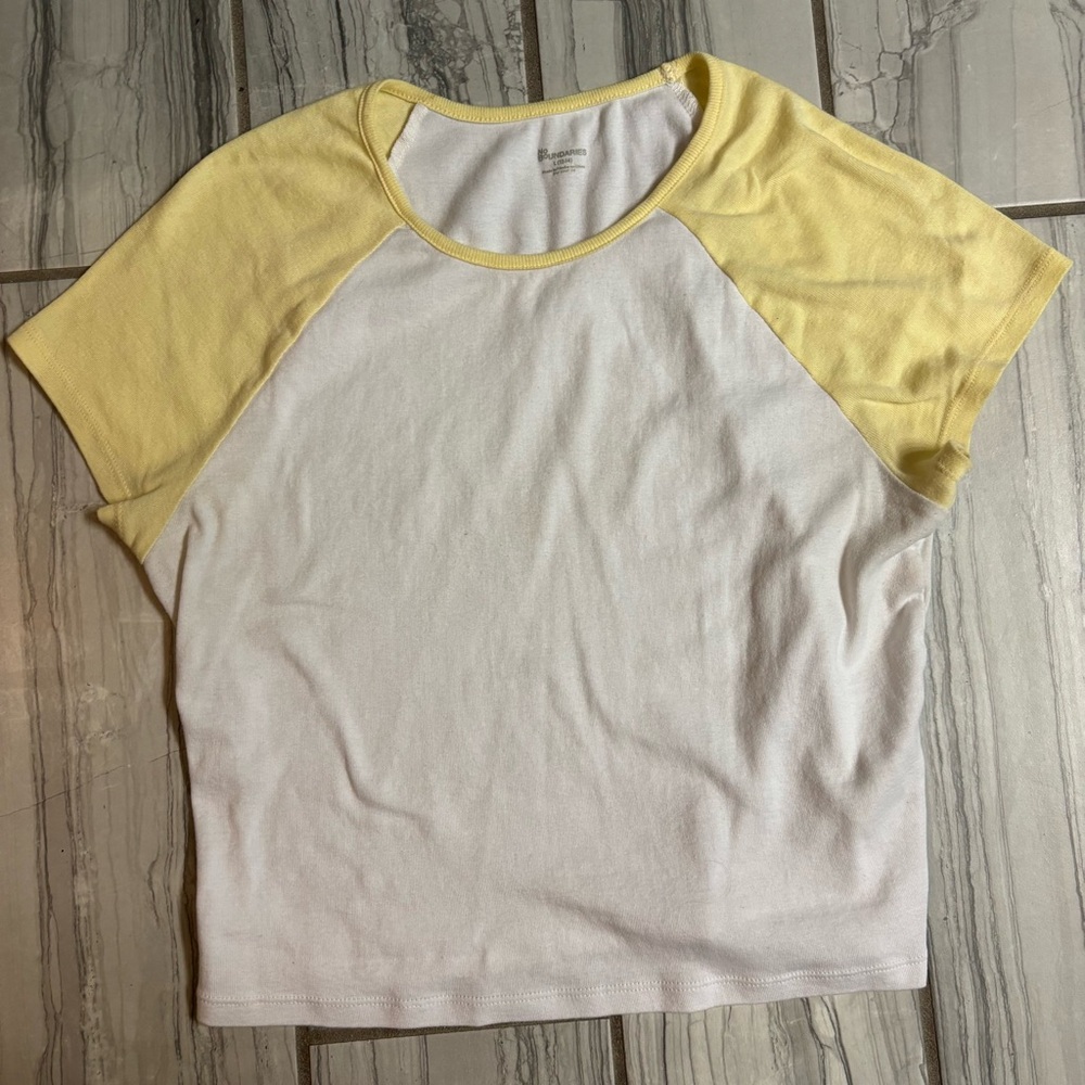 No Boundaries Yellow & White Tee